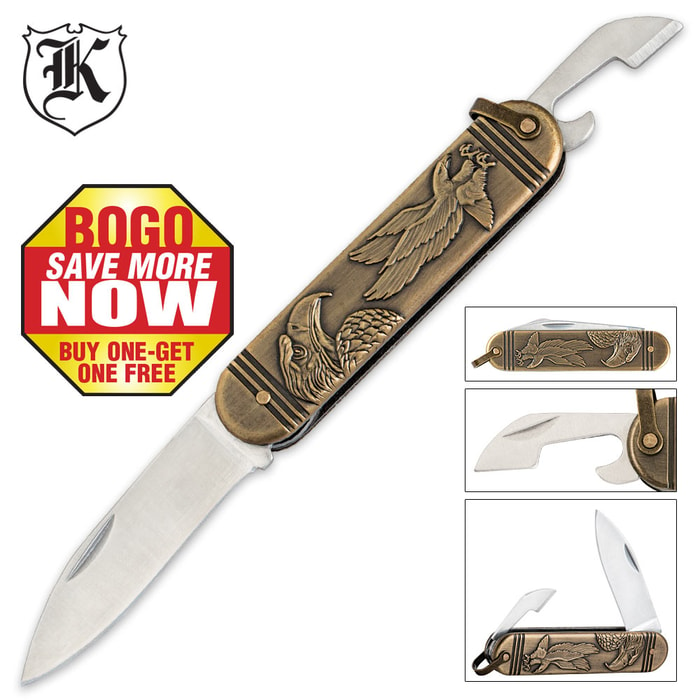 Golden Eagle Folding Pocket Knife 2 for 1