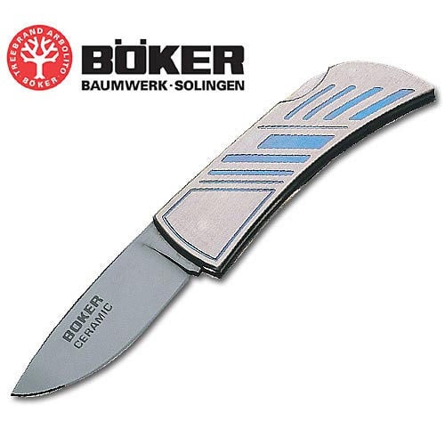Boker Blue Titanium Ceramic Lockback Folding Knife