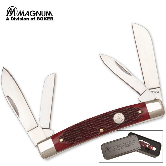 Boker Magnum Red Bone Congress Folding Knife