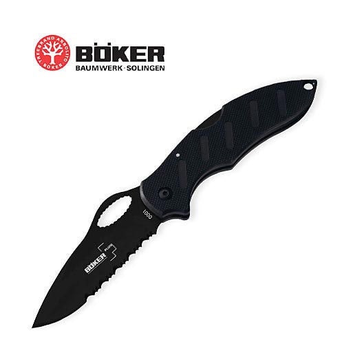 Boker Plus TD Tactical Black Serrated Folding Knife