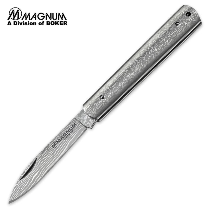 Boker Magnum Damascus Steel Slim Folding Pocket Knife