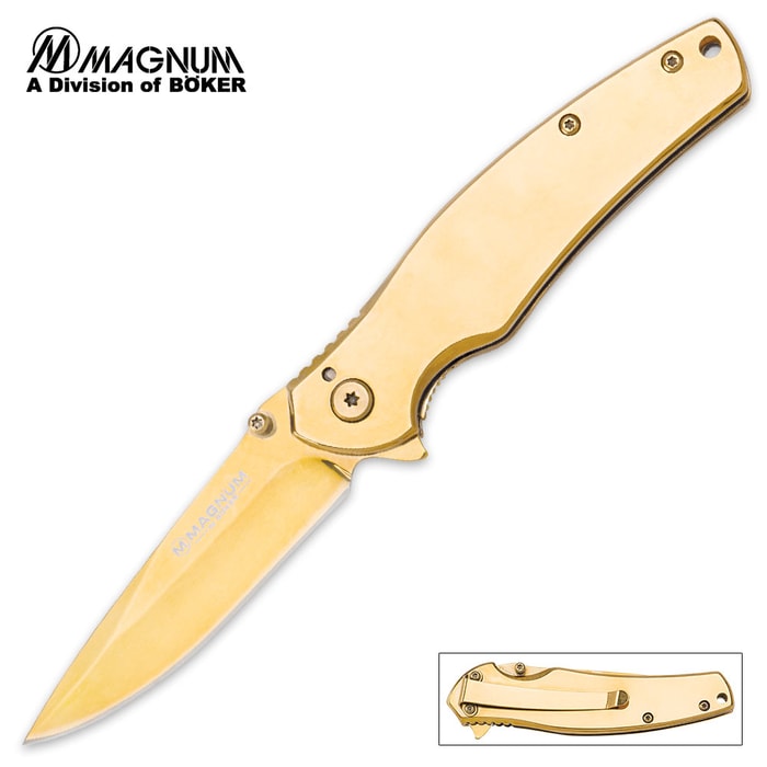 Boker Magnum Gold Finger Folding Pocket Knife