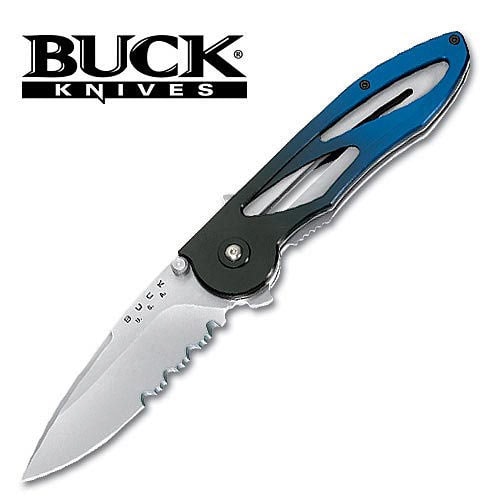 Buck Serrated Tempest Blue/Black Folding Knife
