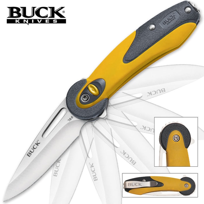 Buck Revel Yellow Camping Folding Knife
