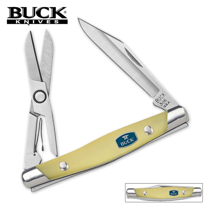 Buck Duet Yellow Delrin Pocket Knife