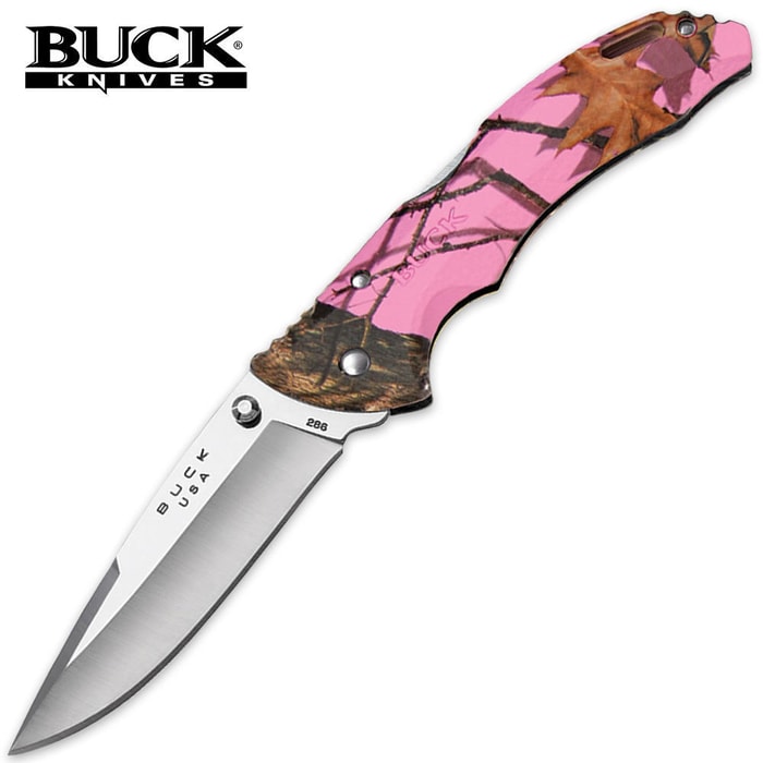 Buck Bantam BHW Mossy Oak Blaze Pink Camo Folding Pocket Knife 