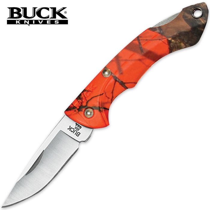 Buck Nano Bantam Mossy Oak Orange Blade Camo Folding Pocket Knife 