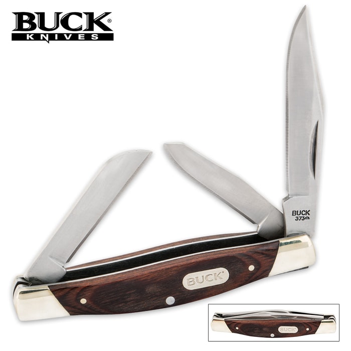 Buck Trio Three Blade Stockman Folding Pocket Knife 