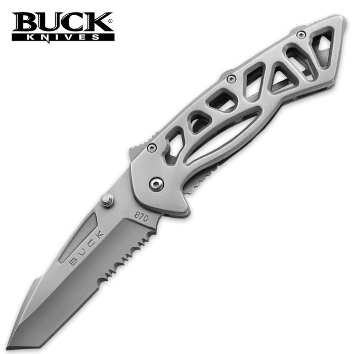 Buck Bones Pocket Knife Grey