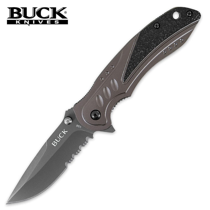 Buck Trigger Serrated Folding Pocket Knife SLS Lock System