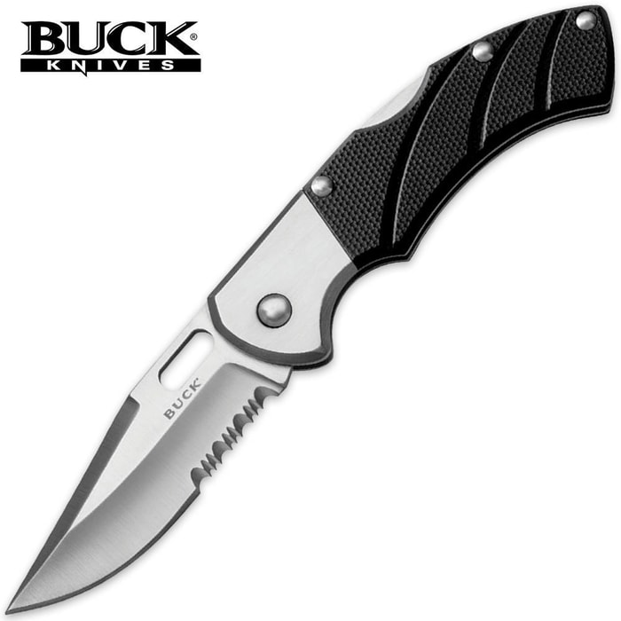 Buck Talus Serrated Clip Point Lock Back Folding Pocket Knife