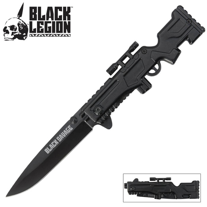 Black Legion Rifle Assisted Opening Pocket Knife Black