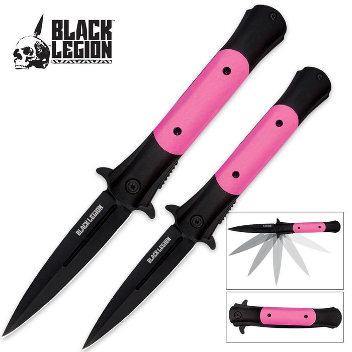 Black Legion Pink Cyclone Two-Piece Assisted Opening Stiletto Set