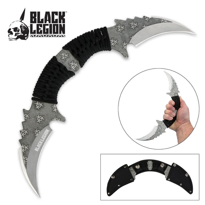 Black Legion Biohazard Double Blade with Sheath
