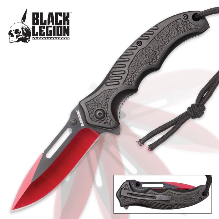 Black Legion Red Assisted Opening Pocket Knife