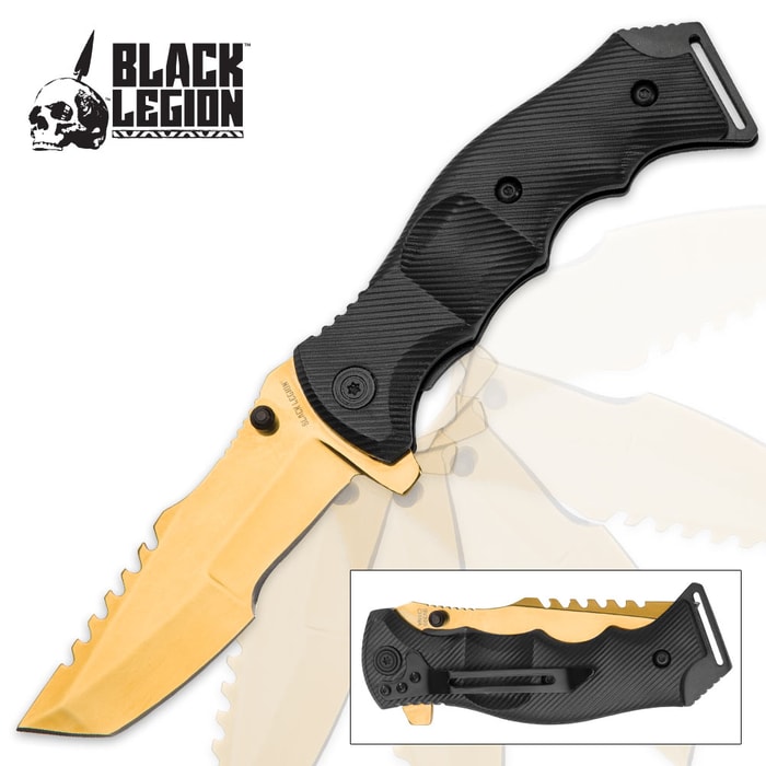 Black Legion Huntsman Pocket Knife - Gold