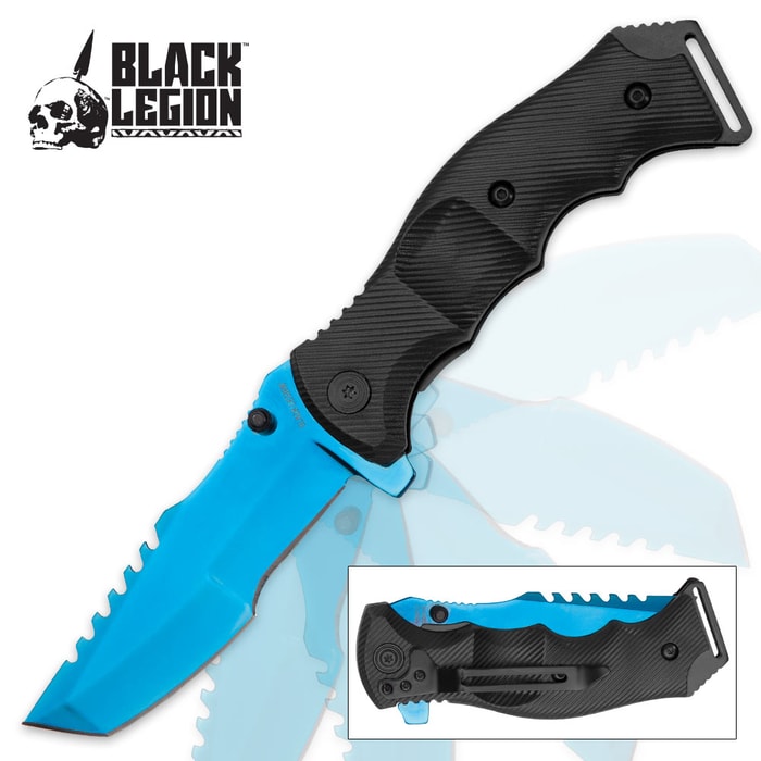 Black Legion Huntsman Pocket Knife - Blue