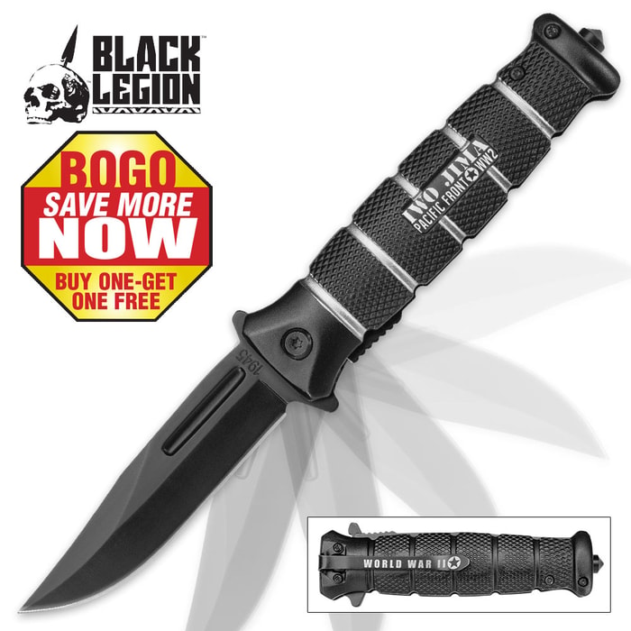 Black Legion Iwo Jima Assisted Opening Tactical Pocket Knife - BOGO
