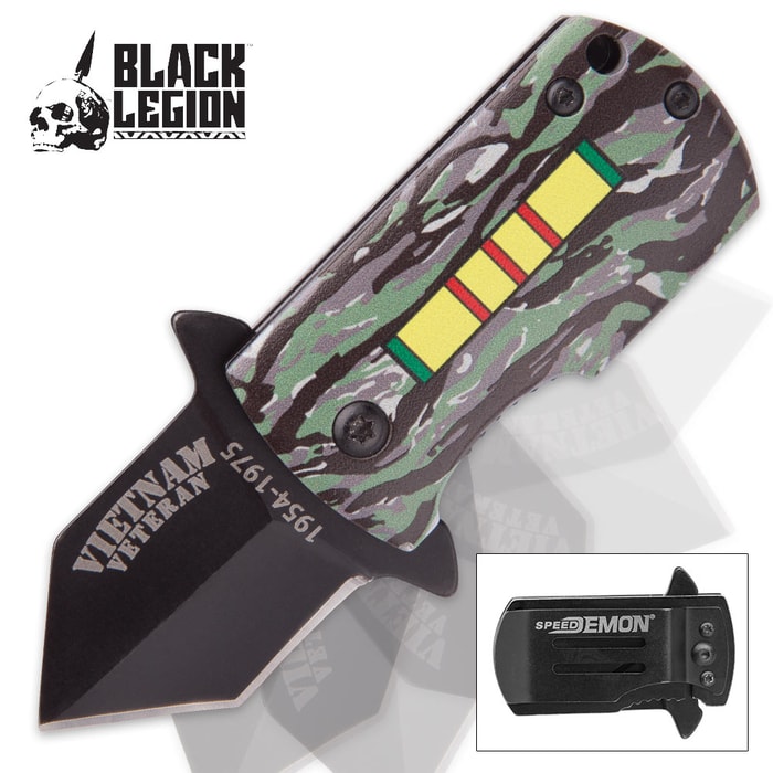 Black Legion Vietnam Money Clip Mini Pocket Knife