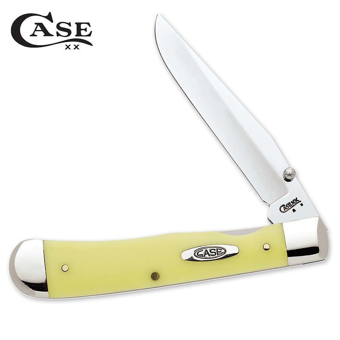 Case Yellow Synthetic Trapper Pocket Knifelock CV Pocket Knife