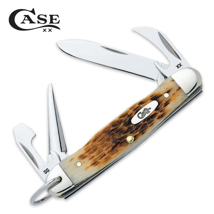 Case Jr. Scout Folding Pocket Knife Multi-Tool Amber Bone