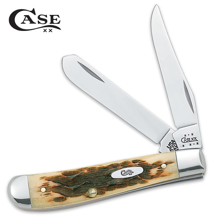 Case Amber Bone Mini Trapper Pocket Knife