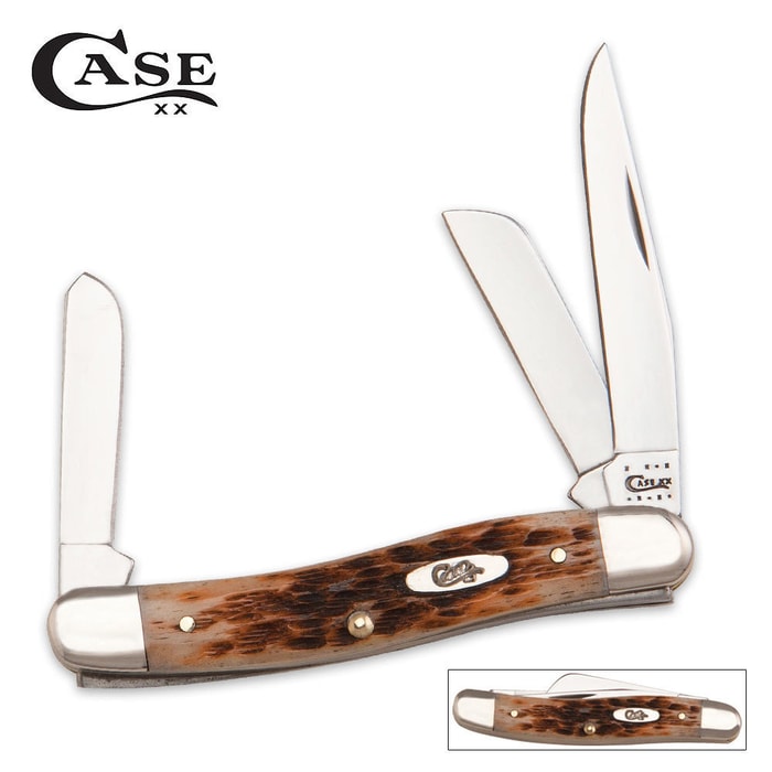 Case Amber Bone Medium Stockman Pocket Knife