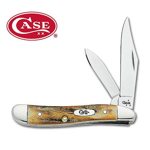 Case Genuine India Stag Peanut Folding Knife