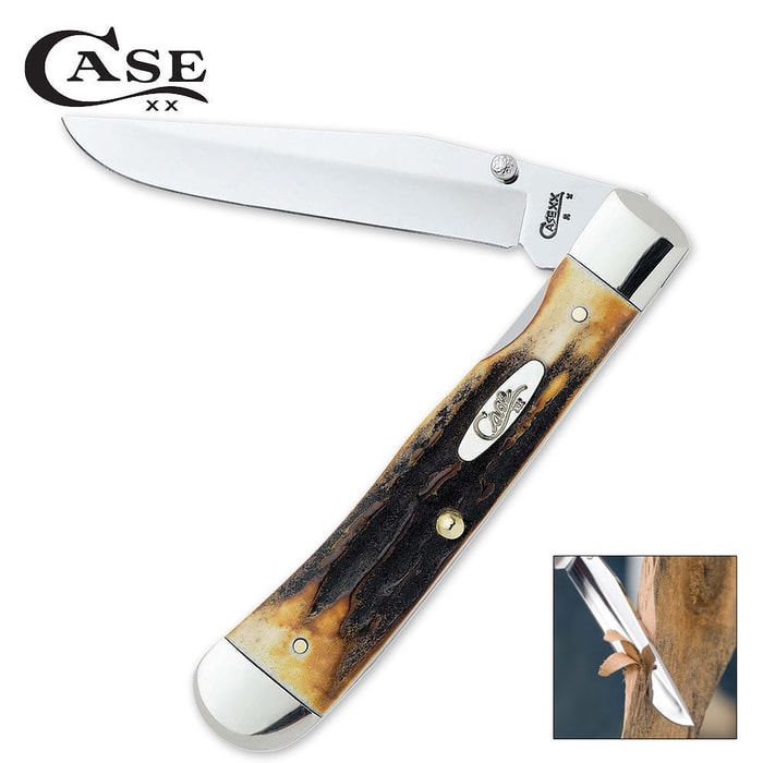 Case Genuine India Stag Trapper Pocket Knife