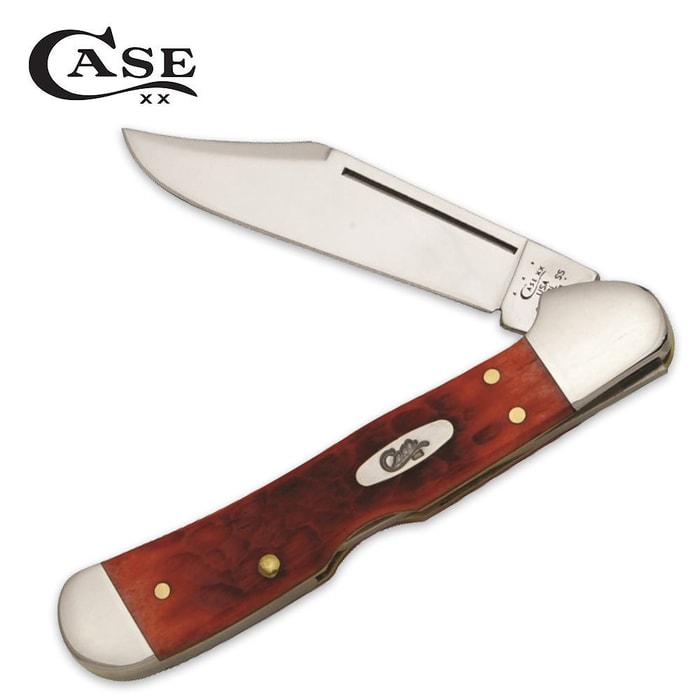 Case Red Bone Chrome Vanadium Mini Copperlock Folding Pocket Knife