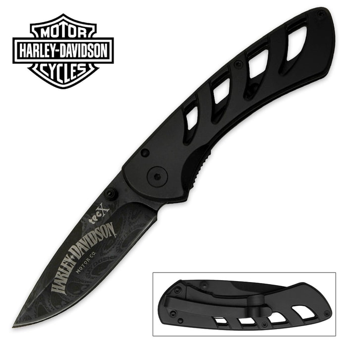 Harley-Davidson Tec X Exo-Lock Black Pocket Knife