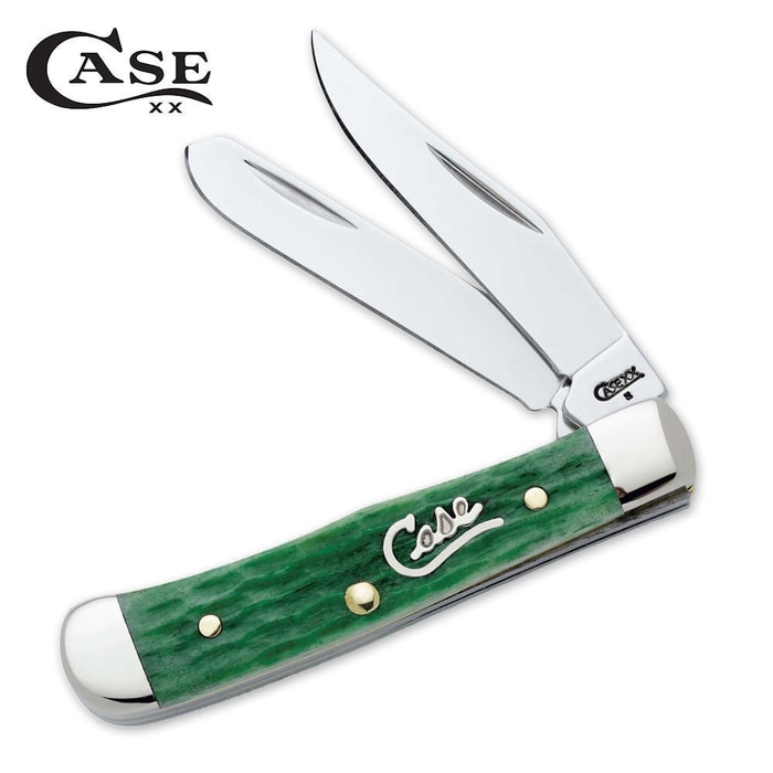 Case Emerald Green Bone Tiny Trapper Folding Knife