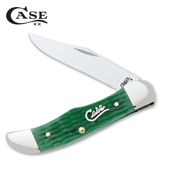 Case Emerald Green Bone Pocket Hunter Folding Knife