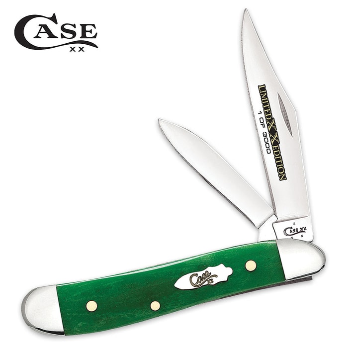 Case Limited Edition Bright Green Bone Peanut Pocket Knife