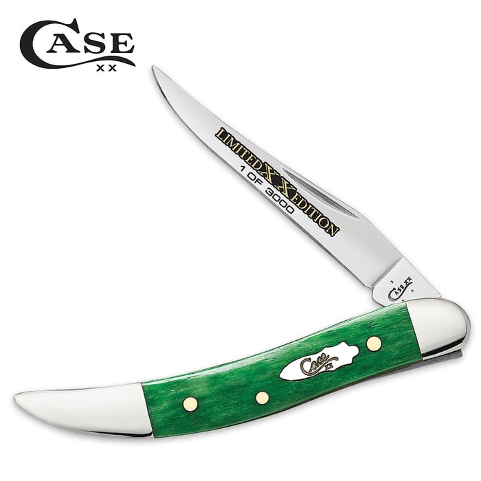 Case Limited Edition Bright Green Bone Small Texas Toothpick Pocket Knife