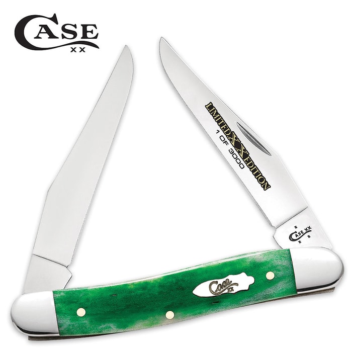Case Limited Edition Bright Green Bone Muskrat Pocket Knife