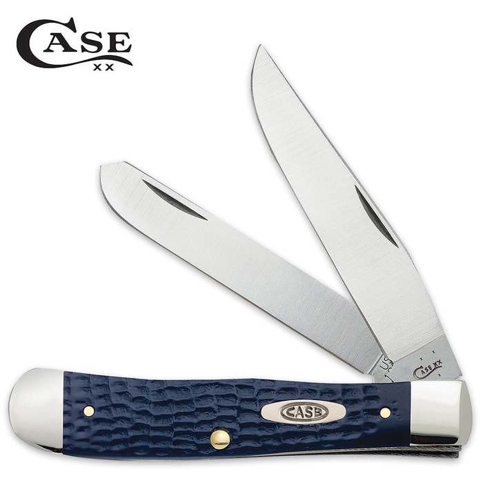 WR Case & Sons Navy Blue American Workman Trapper Pocket Knife