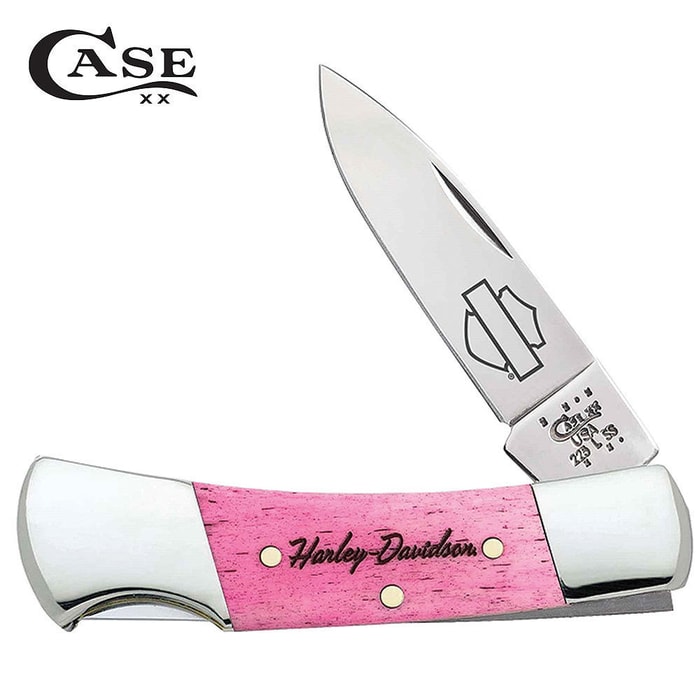Case Tru-Sharp Harley-Davidson Pink Bone Lockback Folding Pocket Knife