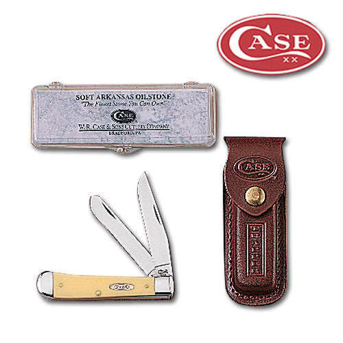 Case Yellow Trapper Folding Knife Gift Set