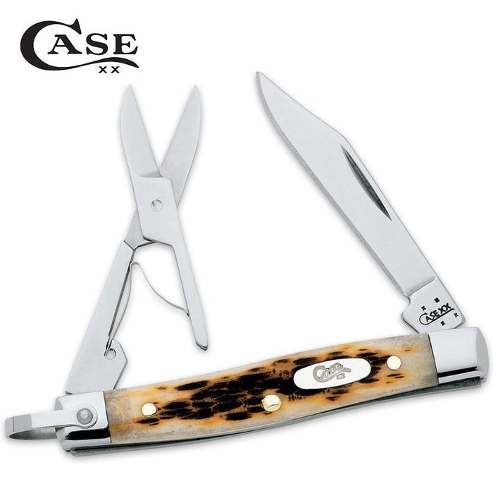 Case Amber Bone Pen Folding Knife
