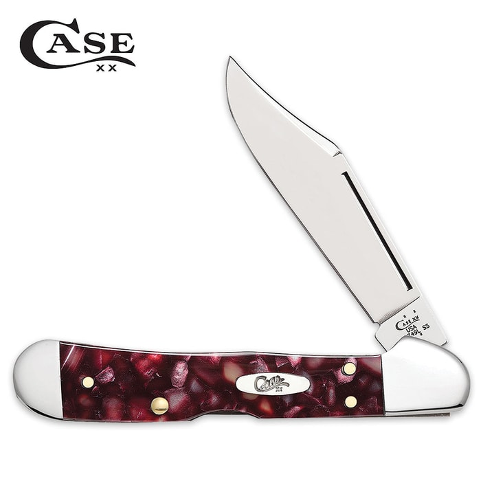 Case Smooth Cranberry Kirinite Mini Copperlock Pocket Knife