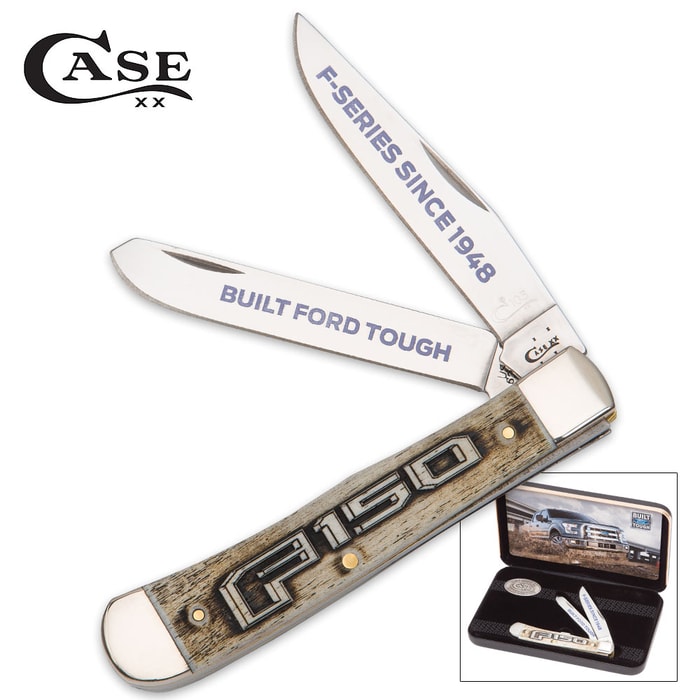 Case Ford F150 Natural Bone Handle Trapper Pocket Knife