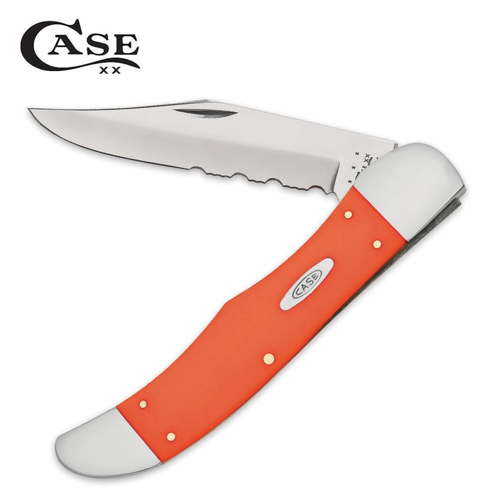 Case Smooth Orange Synthetic Folding Hunter Pocket Knife