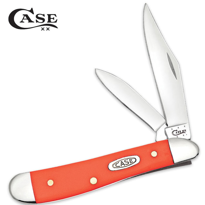 Case Smooth Orange Synthetic Peanut Folding Pocket Knife