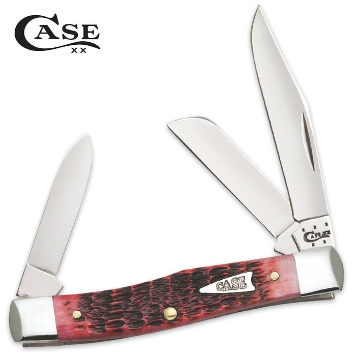 Case Tru-Sharp Surgical Steel Raspberry Bone Medium Stockman Folding Pocket Knife