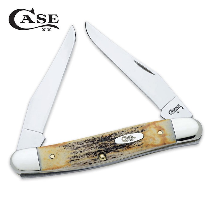Case Genuine Stag Muskrat Folding Knife