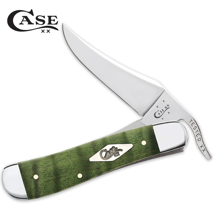 Case Green Curly Maple Russlock Pocket Knife