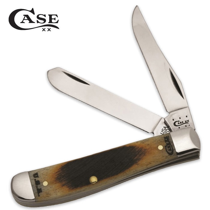 Case Amber Bone Rancher Mini Trapper Chrome Vanadium Folding Pocket Knife