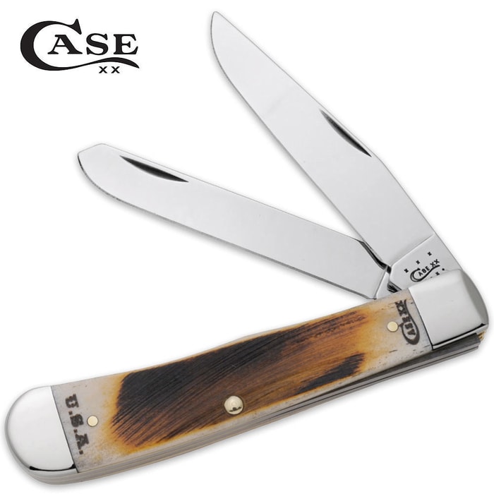 Case Amber Bone Rancher CV Trapper Pocket Knife