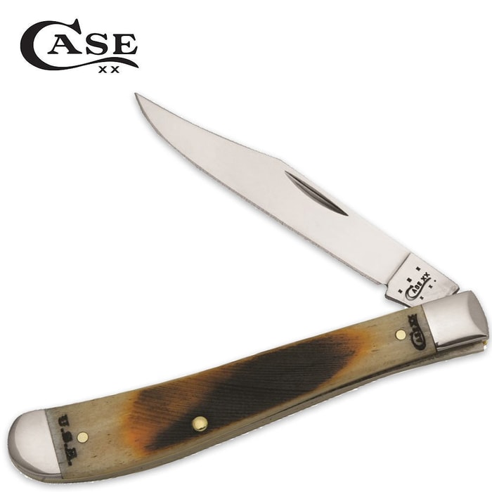 Case Amber Bone Rancher Slimeline Trapper Chrome Vanadium Pocket Knife